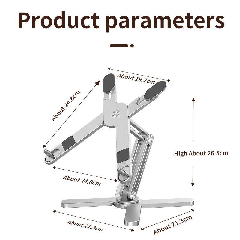 Foldable Laptop Stand 360°Rotation Notebook Table Aluminum Alloy Holder Portable Book Tablet Bracket with Heat Dissipation